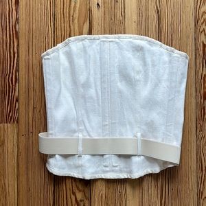 COPY - Cream corset top with belt detail. Listed as 8 fits like a 4